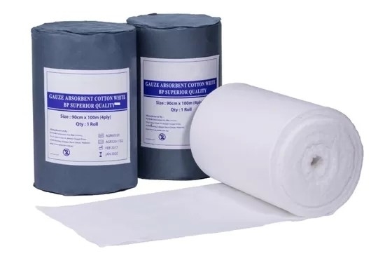 Хирургическая марля 90 см х 100 ярдов 4Ply Чистый белый мягкий абсорбент Медицинский нестерильный